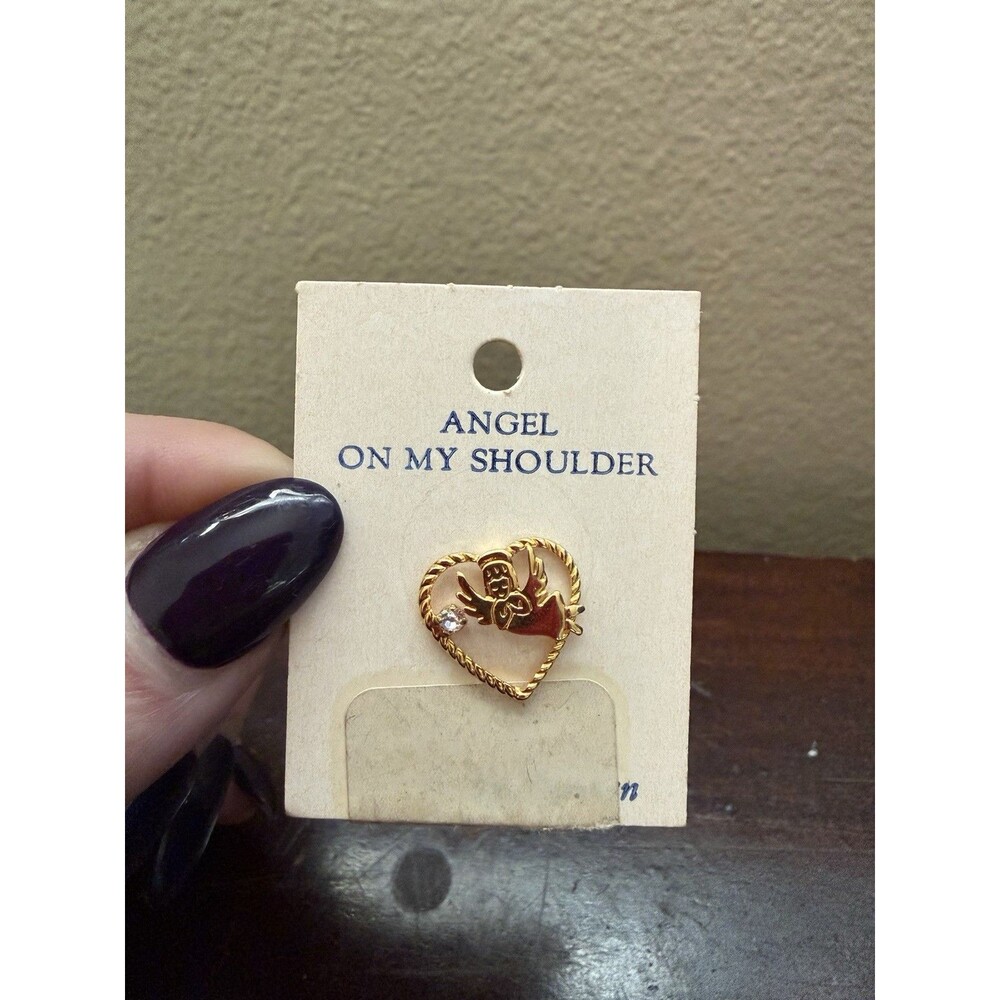 Vintage Angel On My Shoulder Pin On Original Card Stock